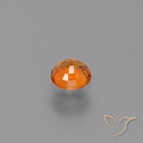 Zafiro Naranja claro natural de 0.66 ct, Redondo, VVS-VS