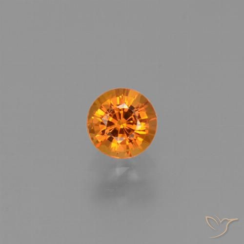 0.64ct Natural Naranja albaricoque Zafiro, Redondo, VVS-VS