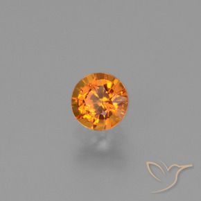 Zafiro Naranja albaricoque natural de 0.64 ct, Redondo, VVS-VS