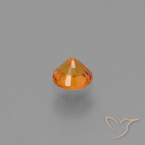 Zafiro Naranja albaricoque natural de 0.64 ct, Redondo, VVS-VS