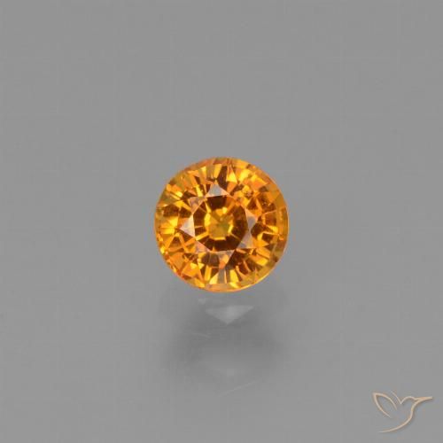 0.76ct Natural Naranja albaricoque Zafiro, Redondo, VVS-VS