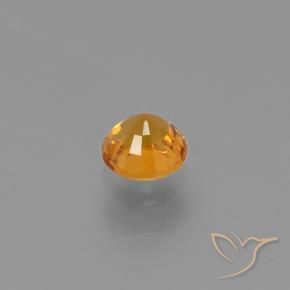 Zafiro Naranja albaricoque natural de 0.76 ct, Redondo, VVS-VS