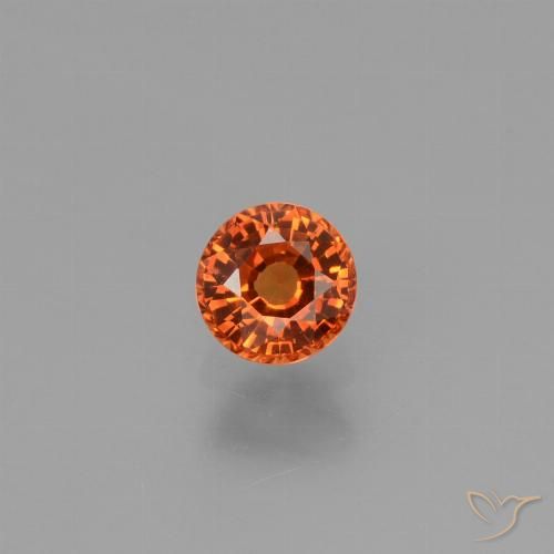 0.66ct Natural Naranja medio Zafiro, Redondo, VVS-VS
