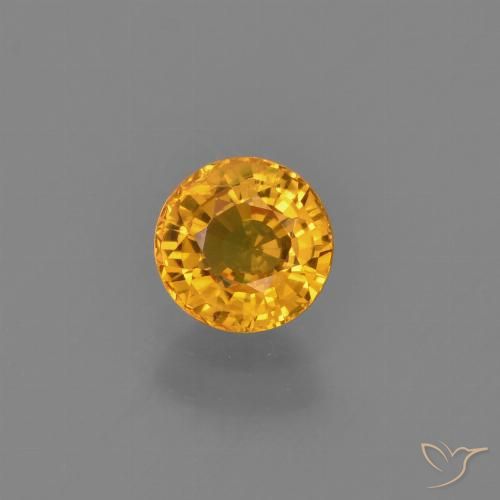 0.76ct Natural Naranja dorado intenso Zafiro, Redondo, VVS