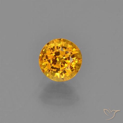 0.72ct Natural Naranja dorado intenso Zafiro, Redondo, VVS