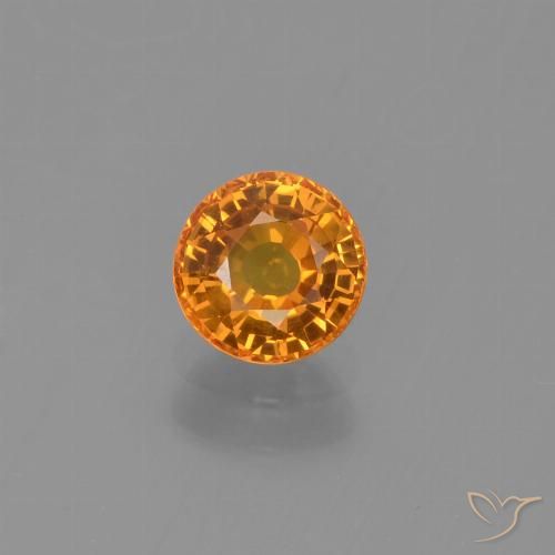 0.71ct Natural Naranja medio Zafiro, Redondo, VS