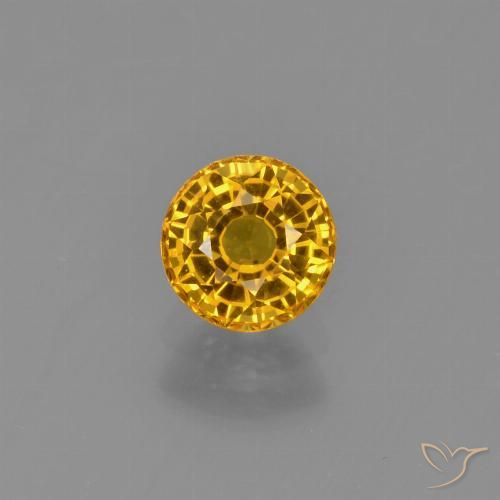 0.72ct Natural Dorado oscuro Zafiro, Redondo, VVS