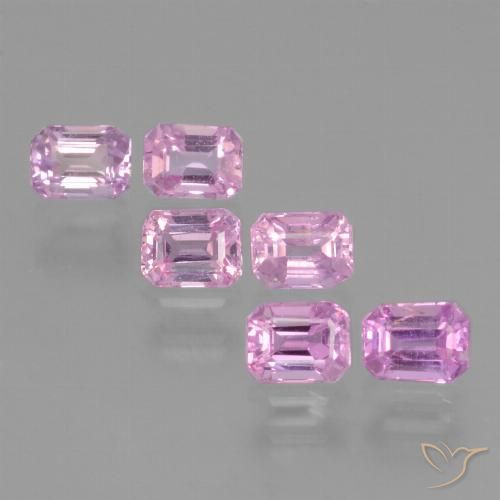 Gemas de Zafiro Rosado púrpura real claro natural de 1.74 ct, Corte Octágono / Esmeralda, VS