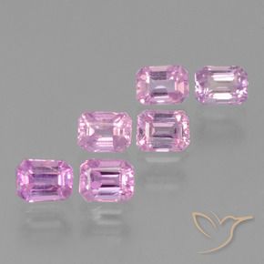 Gemas de Zafiro Rosado púrpura real claro natural de 1.74 ct, Corte Octágono / Esmeralda, VS