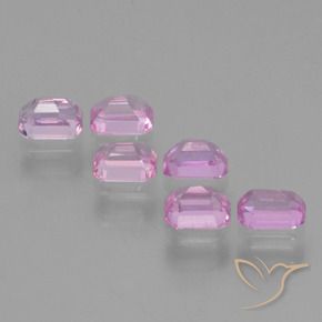 Gemas de Zafiro Rosado púrpura real claro natural de 1.74 ct, Corte Octágono / Esmeralda, VS