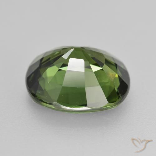Zafiro Verde oscuro natural de 4.12 ct, Forma Cojín, VVS-VS