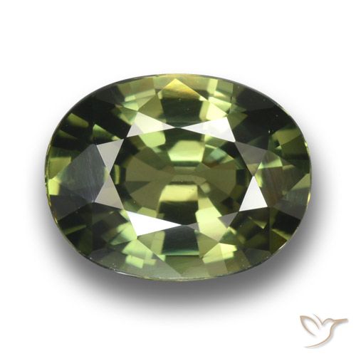 3.38ct Natural Verde oscuro medio Zafiro, Ovalada, VVS-VS