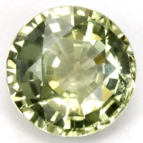 Zafiro verde natural de 1,06 ct, corte redondo, VS