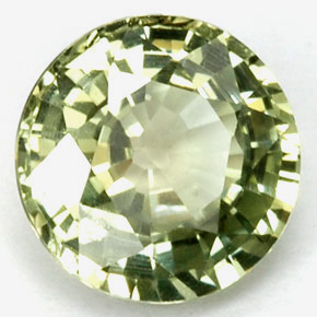Zafiro verde natural de 1,06 ct, corte redondo, VS