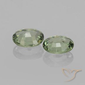 Gemas de Zafiro Verde terroso natural de 1.39 ct, Ovalada, VVS