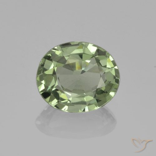 0.75ct Natural Verde claro Zafiro, Ovalada, VVS