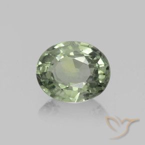 Zafiro Verde bosque natural de 0.77 ct, Ovalada, VVS-VS