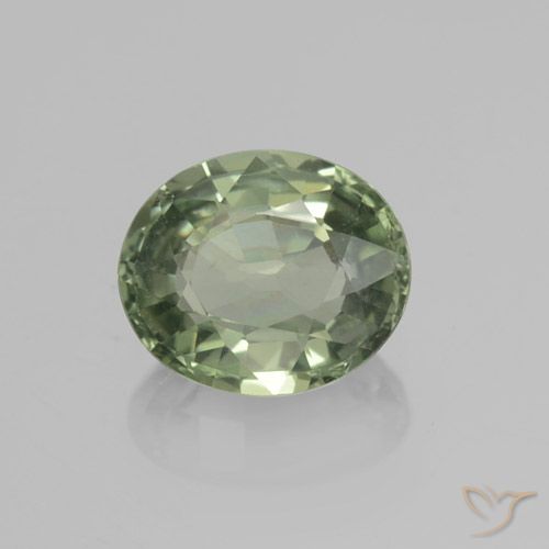 0.83ct Natural Medium Light Green Zafiro, Ovalada, VVS-VS