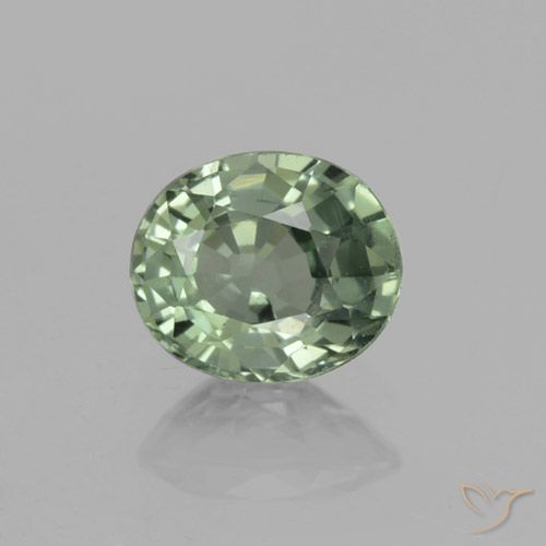 0.75ct Natural Medium Light Green Zafiro, Ovalada, VVS-VS