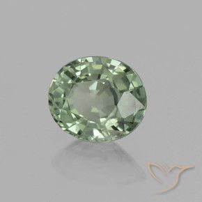 Zafiro Medium Light Green natural de 0.75 ct, Ovalada, VVS-VS