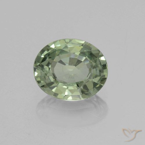 0.72ct Natural Verde bosque Zafiro, Ovalada, VVS