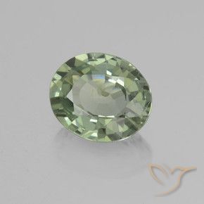 Zafiro Verde bosque natural de 0.72 ct, Ovalada, VVS