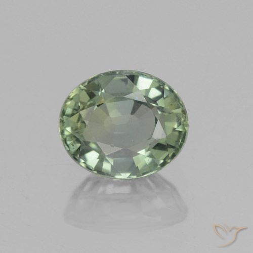 0.92ct Natural Verde claro medio Zafiro, Ovalada, VVS-VS