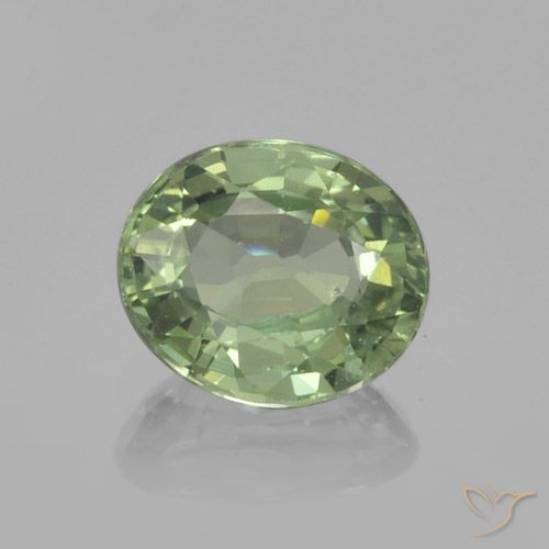 0.80ct Natural Verde salvia claro Zafiro, Ovalada, VVS-VS