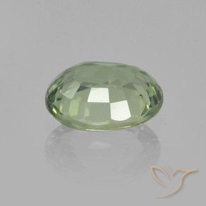 Zafiro Verde salvia claro natural de 0.80 ct, Ovalada, VVS-VS