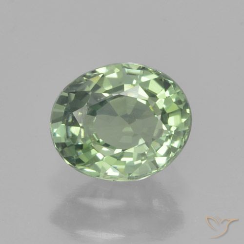 0.82ct Natural Verde claro Zafiro, Ovalada, VVS-VS