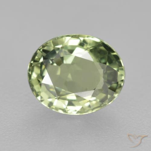 0.78ct Natural Verde claro Zafiro, Ovalada, VVS-VS