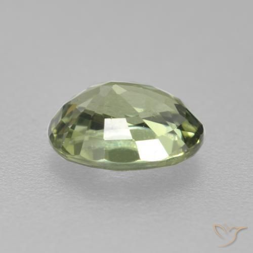Zafiro Verde claro natural de 0.78 ct, Ovalada, VVS-VS