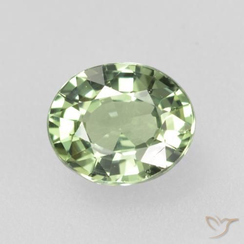 0.75ct Natural Verde bosque claro Zafiro, Ovalada, VVS-VS