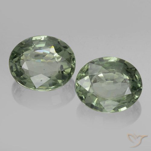 1.53ctw Natural Verde terroso Zafiro, Ovalada, VVS-VS