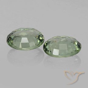 Gemas de Zafiro Verde terroso natural de 1.53 ct, Ovalada, VVS-VS