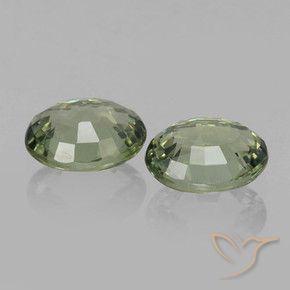 Gemas de Zafiro Verde terroso natural de 1.47 ct, Ovalada, VVS-VS