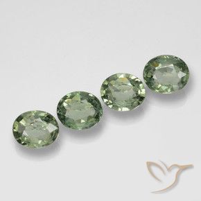 Gemas de Zafiro Verde bosque natural de 2.98 ct, Ovalada, VVS
