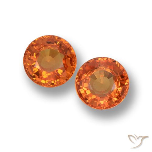 1.16ctw Natural Naranja medio Zafiro, Redondo, VVS-VS