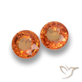 Gemas de Zafiro Naranja medio natural de 1.16 ct, Redondo, VVS-VS