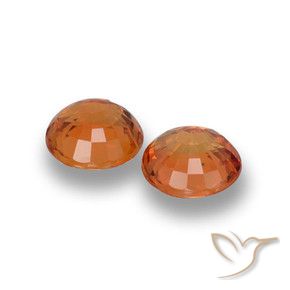 Gemas de Zafiro Naranja medio natural de 1.16 ct, Redondo, VVS-VS