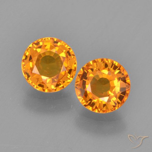 1.18ctw Natural Naranja albaricoque Zafiro, Redondo, VVS-VS