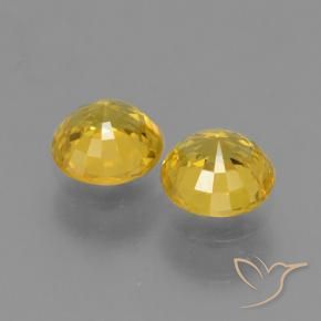 Gemas de Zafiro Dorado natural de 1.16 ct, Redondo, VVS-VS