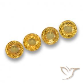 Gemas de Zafiro Dorado oscuro natural de 2.42 ct, Redondo, VVS-VS