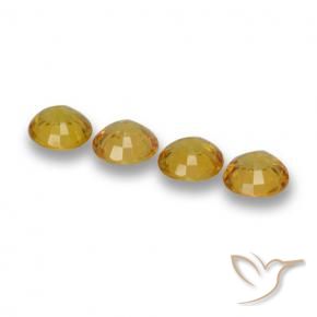 Gemas de Zafiro Dorado intenso natural de 2.28 ct, Redondo, VVS-VS