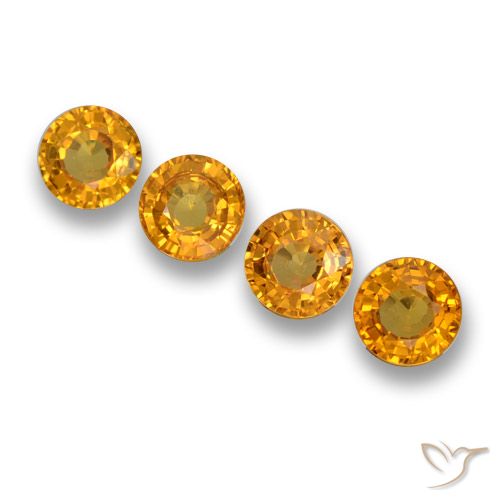2.29ctw Natural Dorado naranja oscuro Zafiro, Redondo, VVS-VS