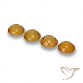 Gemas de Zafiro Dorado naranja oscuro natural de 2.29 ct, Redondo, VVS-VS