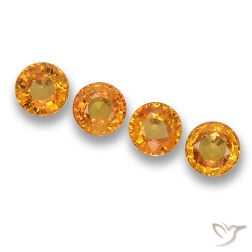 2.45ctw Natural Naranja oscuro Zafiro, Redondo, VVS-VS