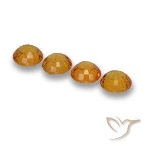 Gemas de Zafiro Naranja oscuro natural de 2.45 ct, Redondo, VVS-VS