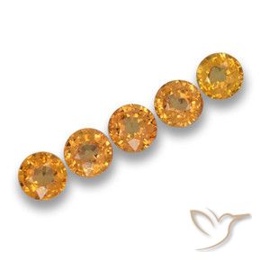 Gemas de Zafiro Dorado naranja intenso natural de 2.72 ct, Redondo, VS