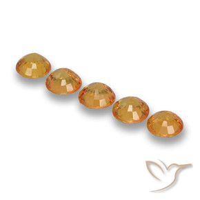 Gemas de Zafiro Dorado naranja intenso natural de 2.72 ct, Redondo, VS